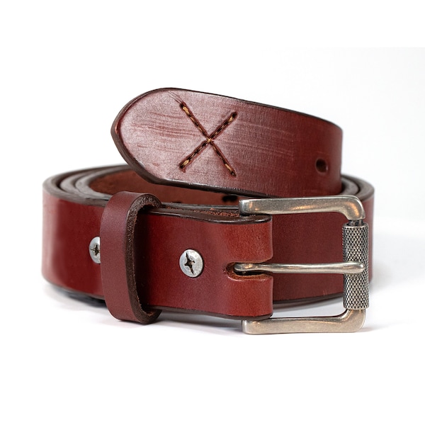 EDC-BLT-30-CHN, Full-Grain Leather, Chestnut, 30 in